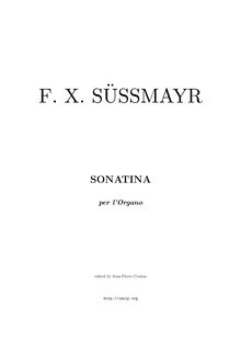 Partition complète, Sonatina per l organo, G major, Süssmayr, Franz Xaver