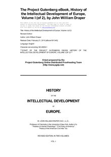 History of the Intellectual Development of Europe, Volume I (of 2) - Revised Edition