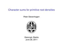 Character sums for primitive root densities