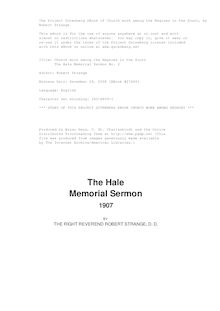 Church work among the Negroes in the South - The Hale Memorial Sermon No. 2