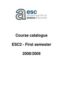 CATALOGUES COURS ESC2 FIRST SEMESTER