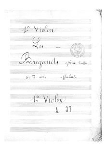 Partition violons I, Les brigands, Opéra bouffe en trois actes, Offenbach, Jacques
