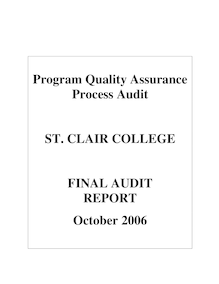 Program Quality Assurance Process Audit