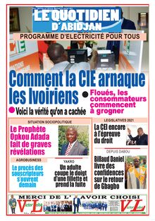 Le Quotidien d’Abidjan n°3014 - du mercredi 27 janvier 2021