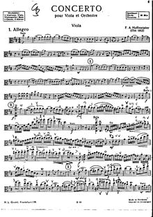 Partition Complete , partie, viole de gambe Concerto en D, D major