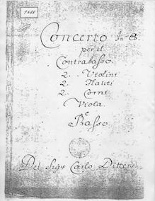 Partition Solo basse (Manuscript copy), Concerto pour Double basse No.2 en E major