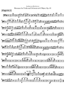 Partition basson 1, 2, Romance pour violon et orchestre, G Major