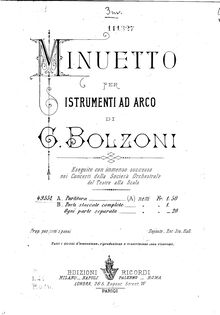 Partition complète, Minuetto, Minuetto per instrumenti ad arco, B major