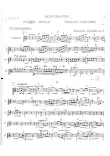 Partition violon 1, Feuilles d automne, Op.29, Rebikov, Vladimir