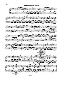 Partition Prelude et Fugue No.18 en G♯ minor, BWV 887, Das wohltemperierte Klavier II