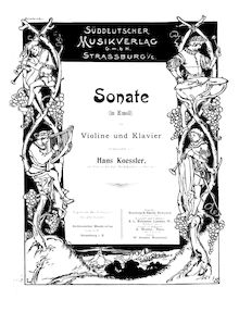 Partition de piano, violon Sonata, E minor, Koessler, Hans