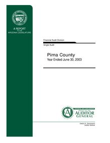 Pima County June 30, 2003 Single Audit Report