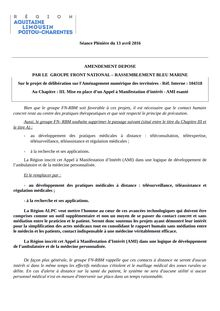 AMENDEMENT DEPOSE PAR LE  GROUPE FRONT NATIONAL – RASSEMBLEMENT BLEU MARINE - Sur le projet de délibération sur l Aménagement numérique des territoires