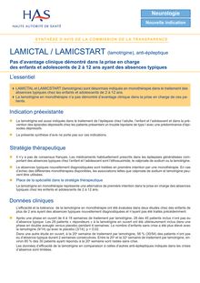 LAMICTAL - LAMICSTART - Synthèse d avis LAMICTAL enfant - CT-8271