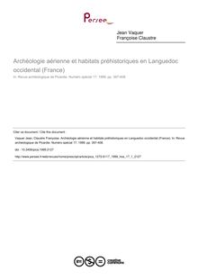 Archéologie aérienne et habitats préhistoriques en Languedoc occidental (France) - article ; n°1 ; vol.17, pg 397-408
