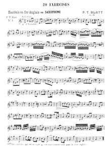 Partition complète, 20 Exercises pour hautbois ou saxophone, Op.30