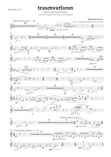 Partition clarinette, Traumverloren (Lost en Dreams) pour Chamber orchestre