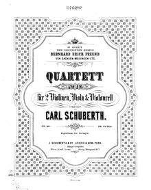 Partition viole de gambe, corde quatuor No.4, A minor, Schuberth, Carl