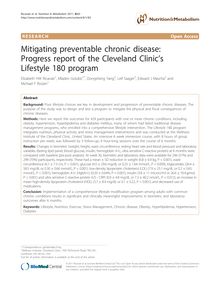 Mitigating preventable chronic disease: Progress report of the Cleveland Clinic s Lifestyle 180 program
