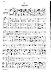 Partition complète, transposition pour low voix (G major), Das Echo, D.990c