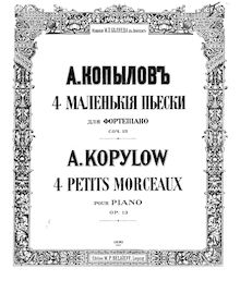 Partition complète, 4 Petits Morceaux, Op.13, Kopylov, Aleksandr