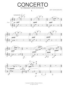 Partition Piano, Concerto pour basson et orchestre, Manookian, Jeff