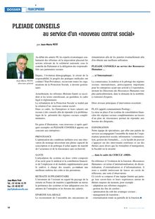 Pleiade conseils au service d un «nouveau contrat social»