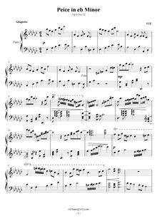 Partition No.12 en E♭ minor, Piano pièces, Op.3, Hu, Ni