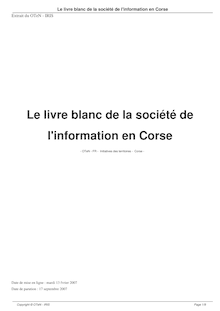 Le livre blanc de la société de l'information en Corse