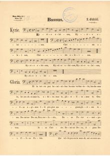 Partition Bassus , partie (color), Missa brevis quatuor vocum, F major