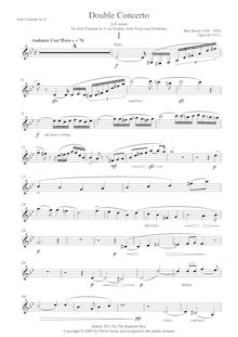 Partition clarinette solo (A), Dopel-Konzerte für Karinette (oder Violine), viole de gambe und Orchester, Op.88