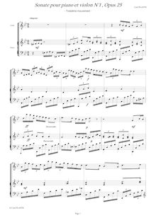 Partition , Allegretto, violon Sonata No.1, Sonate pour violon et piano no.1