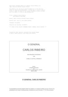 O General Carlos Ribeiro - Recordações da Mocidade