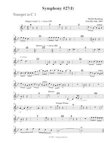 Partition trompette 1, Symphony No.27, B-flat major, Rondeau, Michel