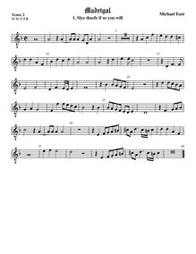 Partition ténor viole de gambe 2, octave aigu clef, madrigaux, East, Michael par Michael East