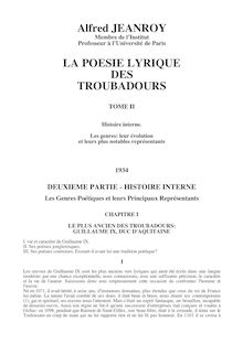 Alfred JEANROY LA POESIE LYRIQUE DES TROUBADOURS