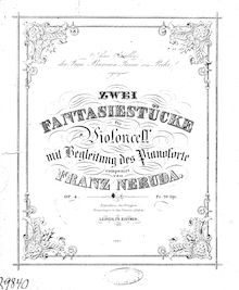 Partition complète et , partie, 2 Fantasie pièces pour violoncelle, Op.4