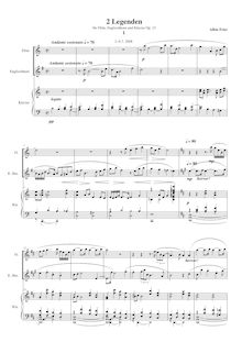 Partition , Andante sostenuto, partition complète, 2 Legends pour flûte, anglais cor et Piano
