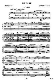 Partition basson 1/2, Extase, Rêverie, D major, Ganne, Louis par Louis Ganne