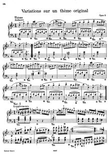 Partition complète, 7 Variations sur un thème original, Op.9, Weber, Carl Maria von