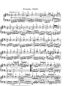 Partition Prelude et Fugue No.24 en B minor BWV 869, Das wohltemperierte Klavier I
