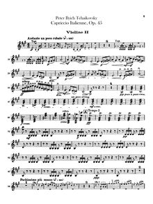 Partition violons II, italien Capriccio, Op.45, Итальяанское каприччио (Italyanskoe kaprichchio), Capriccio Italien