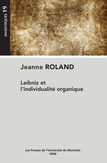 Leibniz et l individualité organique