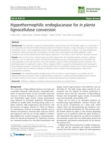 Hyperthermophilic endoglucanase for in planta lignocellulose conversion