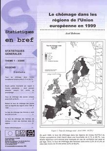 Statistiques en bref. Statistiques générales nÌŠ 3/2000. Le chômage dans les régions de l Union européenne en 1999