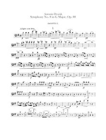 Partition basson 1, 2, Symphony No.8, Symfonie č.8, G major, Dvořák, Antonín