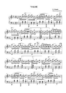 Partition complète, Waltz en E-flat, E♭ major, Chopin, Frédéric