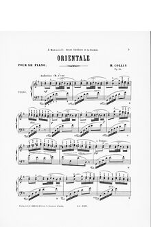 Partition complète, Orientale, Op.10, G major, Collin, Hélène