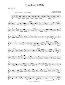 Partition violons II, Symphony No.27, B-flat major, Rondeau, Michel par Michel Rondeau