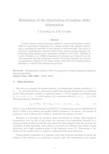 Estimation of the distribution of random shifts deformation